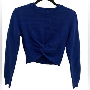 SHEIN Women's Blue Twist Front Sweater